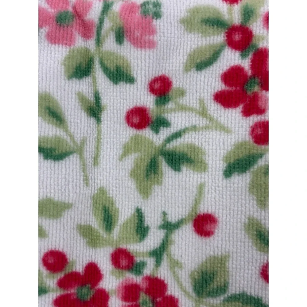Laura Ashley  TIERNEY BERRY Floral Fingertip Towels Set of 4 RARE FIND